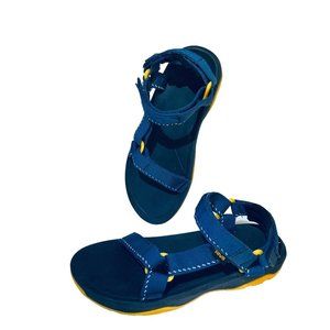 Teva Navy Blue Yellow Soles Accents Sports Women’s Sandals‎ Adjustable  Size 4